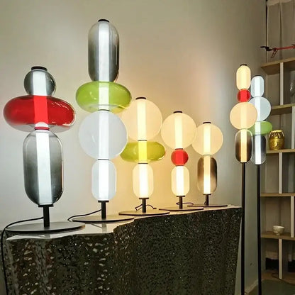 Modern glass floor lamp set of 3 – living room led table light