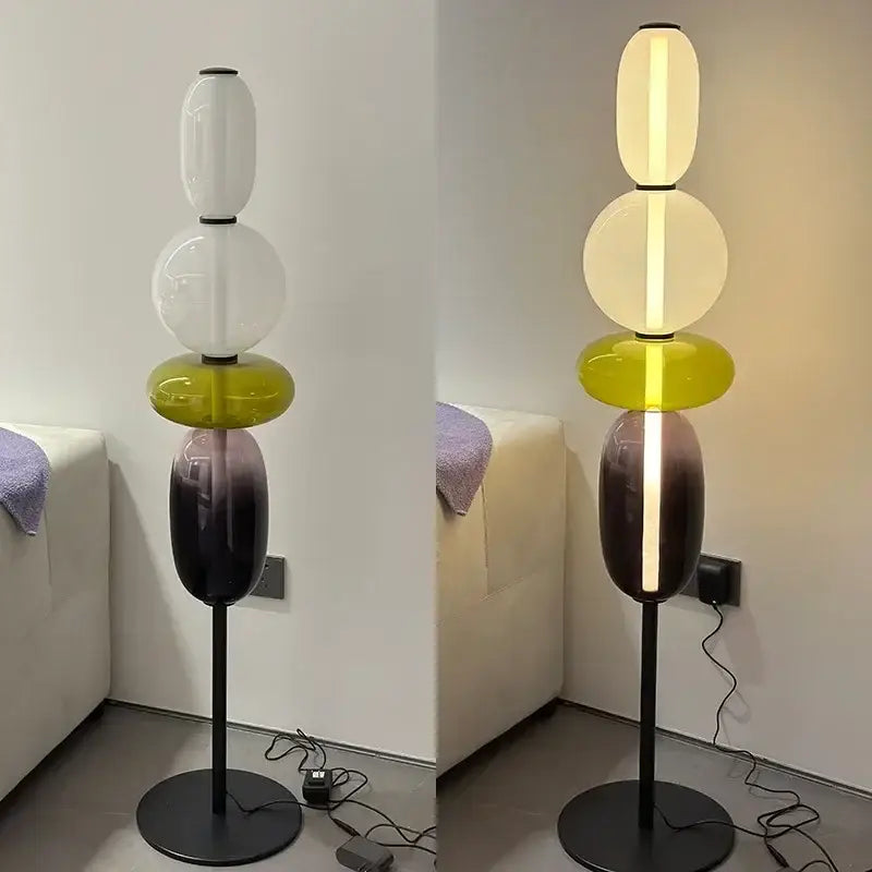 Modern glass floor lamp set of 3 – living room led table light