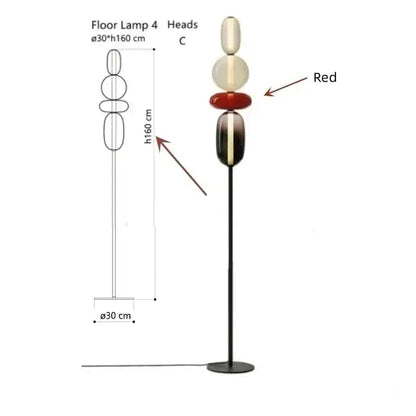 Modern glass floor lamp set of 3 – living room led table light