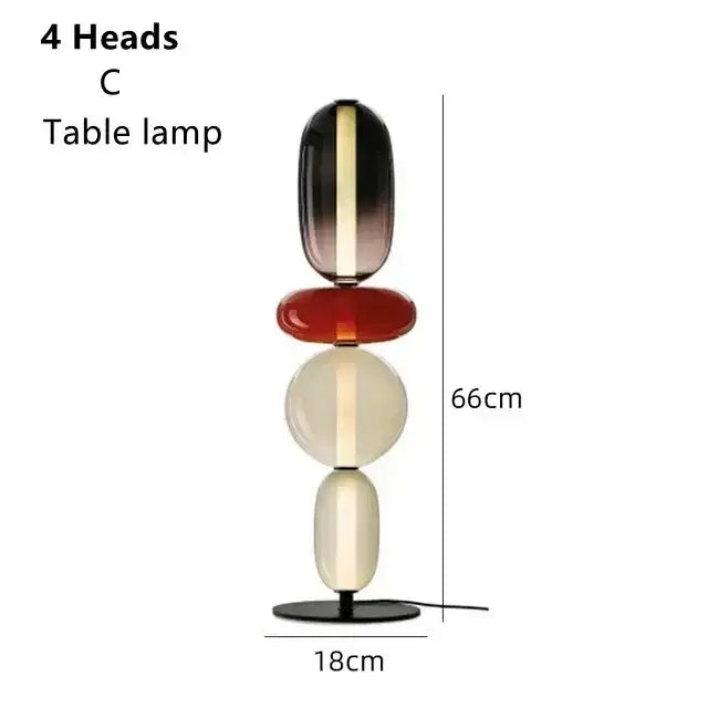 Modern glass floor lamp set of 3 – living room led table light