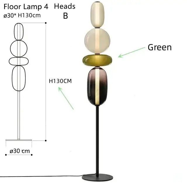 Modern glass floor lamp set of 3 – living room led table light