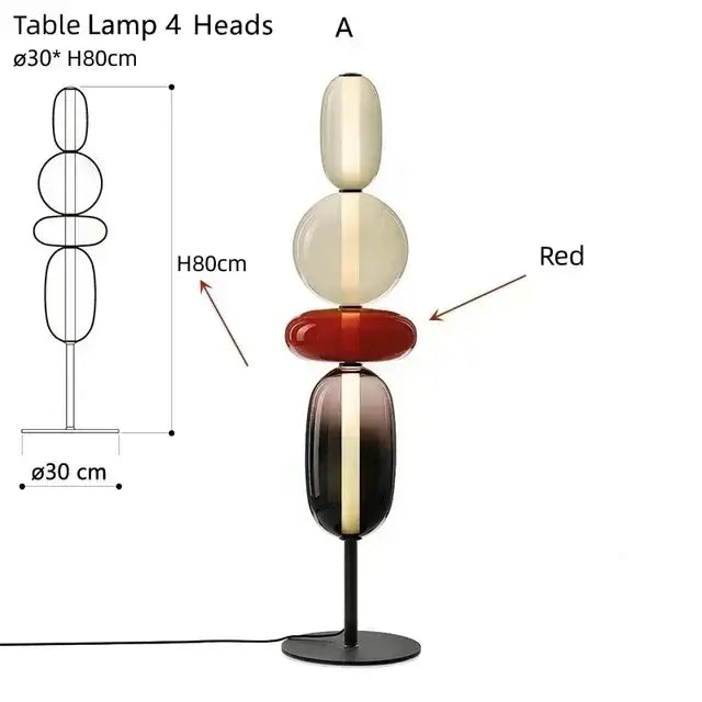 Modern glass floor lamp set of 3 – living room led table light