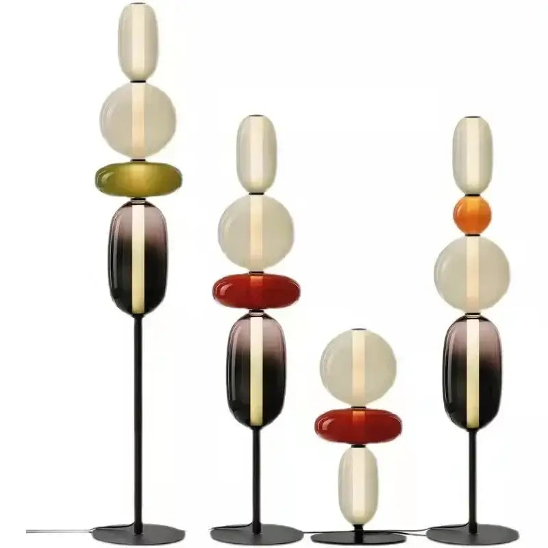 Modern glass floor lamp set of 3 – living room led table light