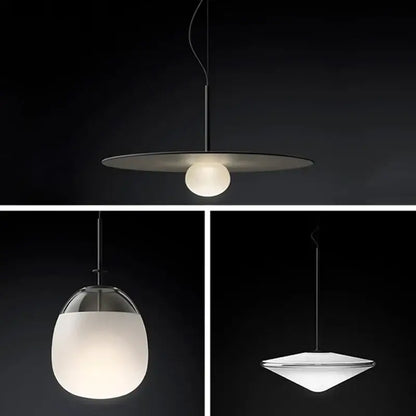 Modern glass flying saucer chandelier living room pendant light