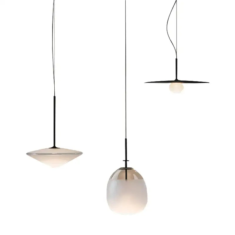 Modern glass flying saucer chandelier living room pendant light