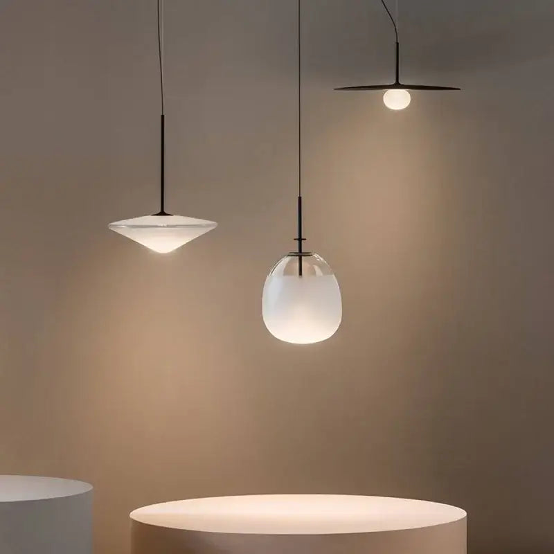 Modern glass flying saucer chandelier living room pendant light