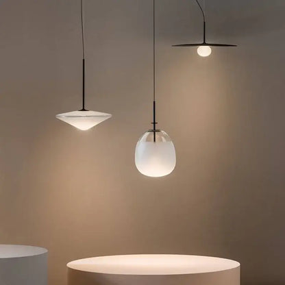 Modern glass flying saucer chandelier living room pendant light