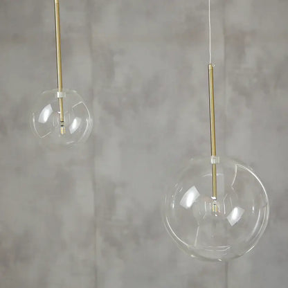 Modern glass globe chrome pendant light dining room hanging lamp