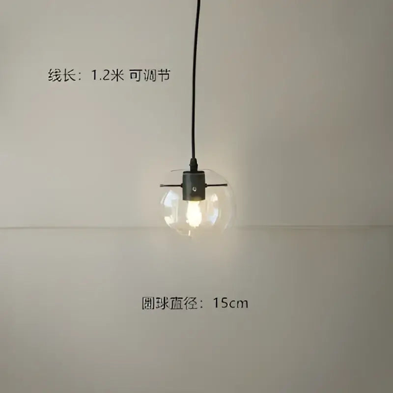 Modern glass globe chrome pendant light dining room hanging lamp