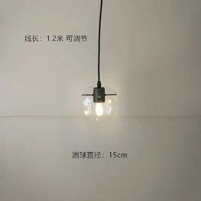 Modern glass globe chrome pendant light dining room hanging lamp