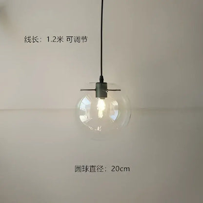 Modern glass globe chrome pendant light dining room hanging lamp