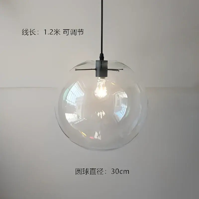 Modern glass globe chrome pendant light dining room hanging lamp