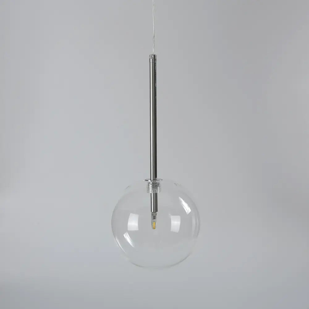 Modern glass globe chrome pendant light dining room hanging lamp