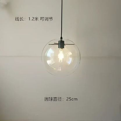 Modern glass globe chrome pendant light dining room hanging lamp
