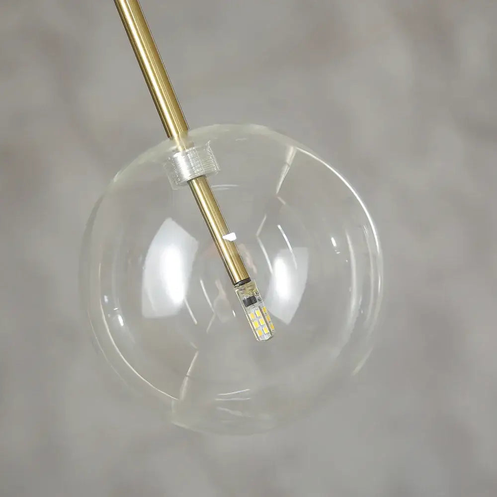 Modern glass globe chrome pendant light dining room hanging lamp