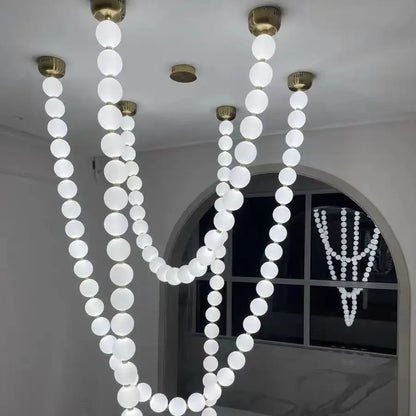 Modern glass gold pendant light living room bubble necklace