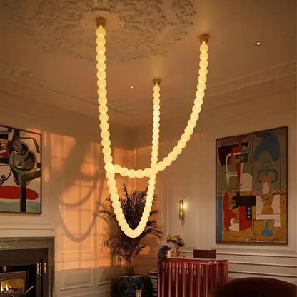 Modern glass gold pendant light living room bubble necklace