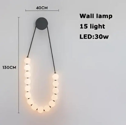 Modern glass gold pendant light living room bubble necklace