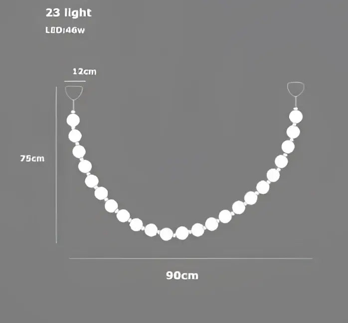 Modern glass gold pendant light living room bubble necklace