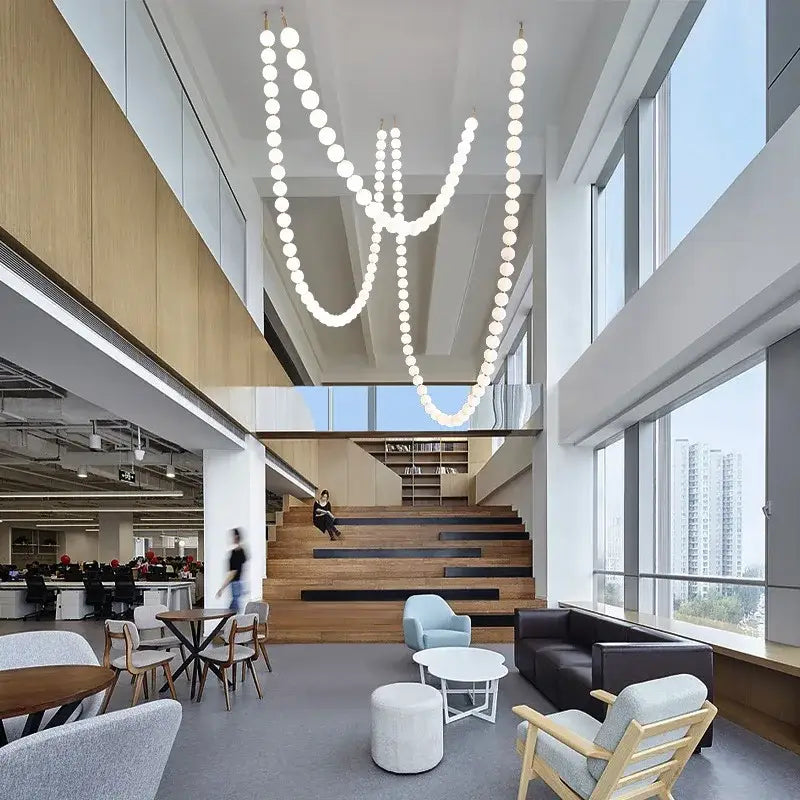 Modern glass gold pendant light living room bubble necklace