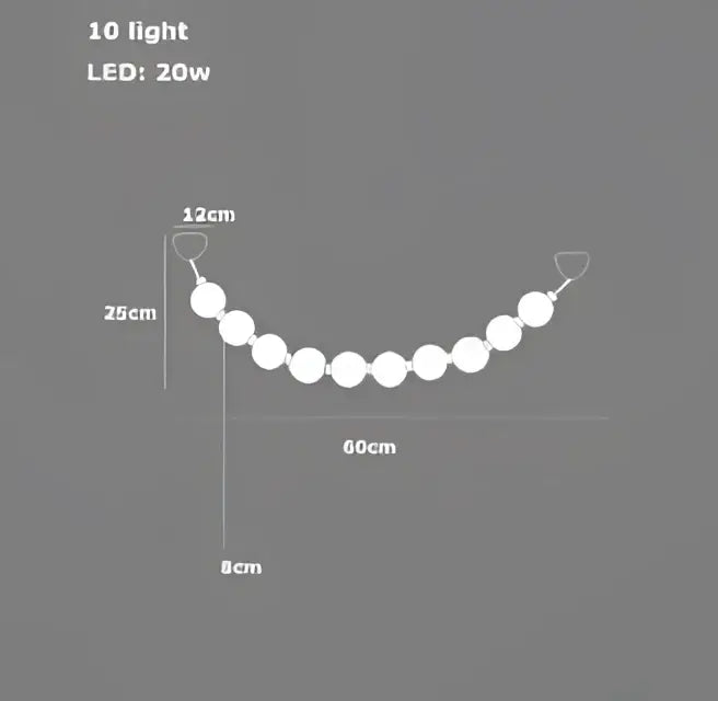 Modern glass gold pendant light living room bubble necklace