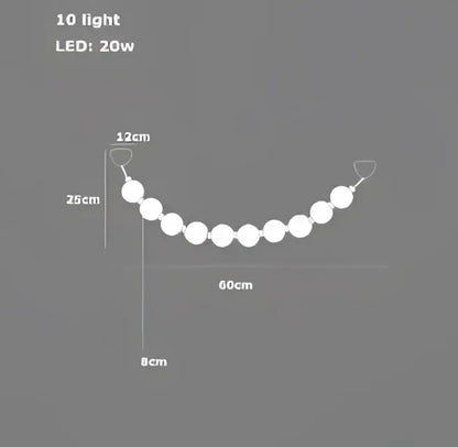Modern glass gold pendant light living room bubble necklace