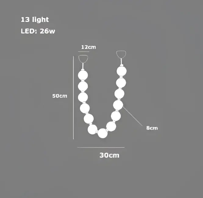 Modern glass gold pendant light living room bubble necklace