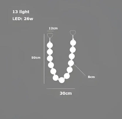 Modern glass gold pendant light living room bubble necklace
