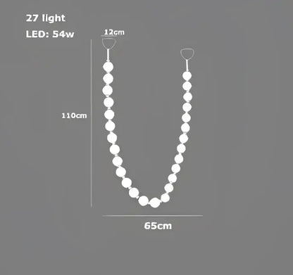 Modern glass gold pendant light living room bubble necklace