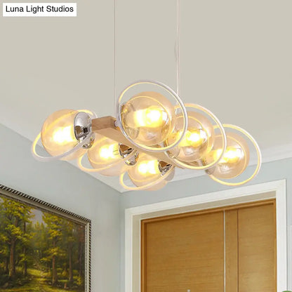 DecorBites™ Modern Glass Hanging Light Fixture - Cognac Bubble Shade Island Lighting