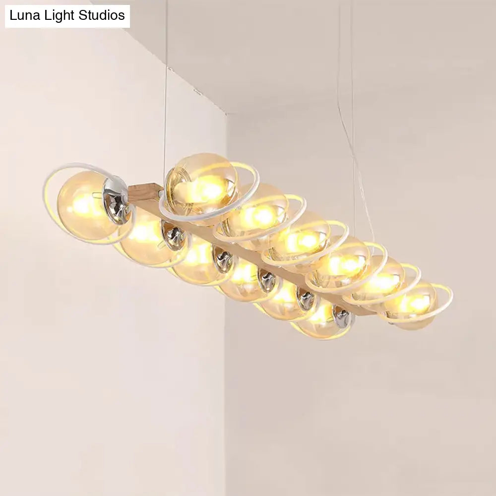 DecorBites™ Modern Glass Hanging Light Fixture - Cognac Bubble Shade Island Lighting