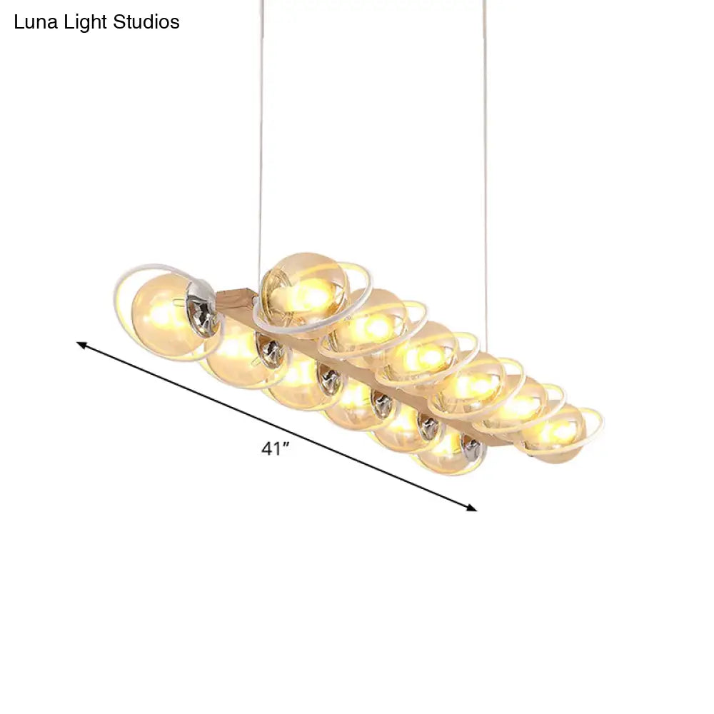 DecorBites™ Modern Glass Hanging Light Fixture - Cognac Bubble Shade Island Lighting