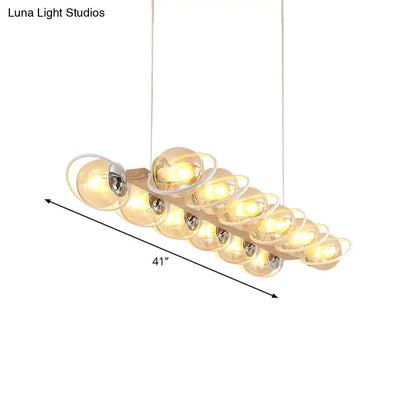 DecorBites™ Modern Glass Hanging Light Fixture - Cognac Bubble Shade Island Lighting