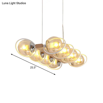 DecorBites™ Modern Glass Hanging Light Fixture - Cognac Bubble Shade Island Lighting