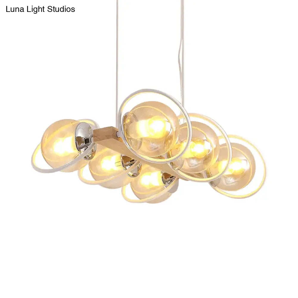 DecorBites™ Modern Glass Hanging Light Fixture - Cognac Bubble Shade Island Lighting