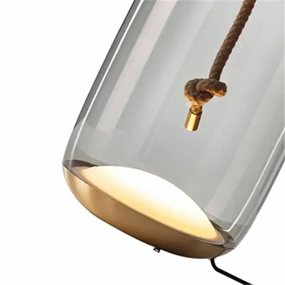 Modern glass knot table lamp with brass base for bedroom decor