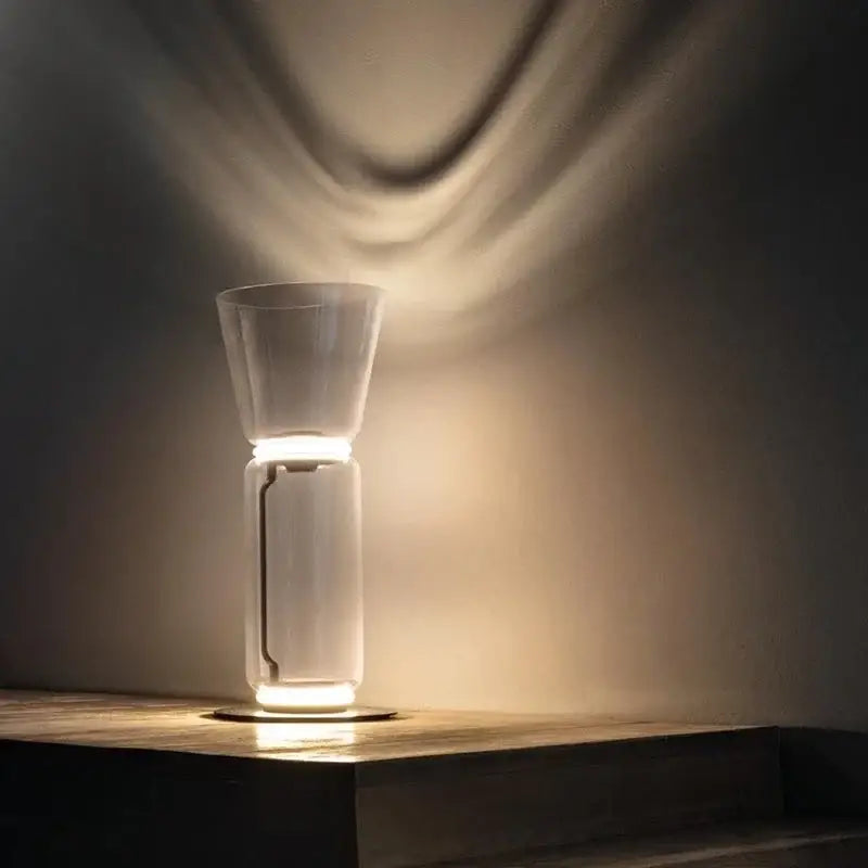 Modern glass led floor lamp for living room with glowing rings