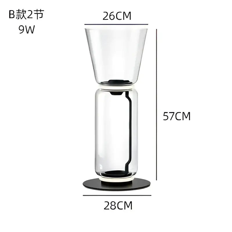 Modern glass led floor lamp for living room with glowing rings