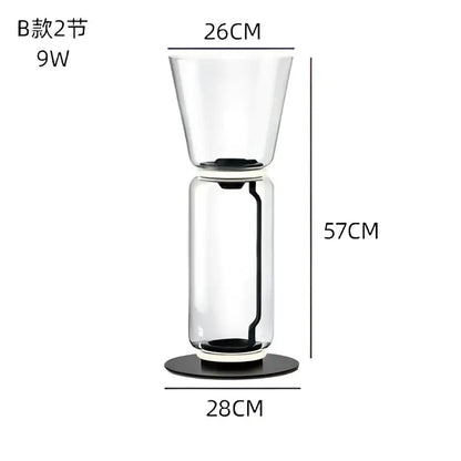 Modern glass led floor lamp for living room with glowing rings
