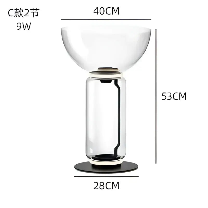 Modern glass led floor lamp for living room with glowing rings