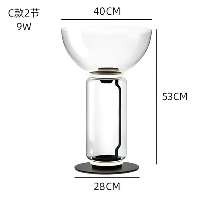 Modern glass led floor lamp for living room with glowing rings