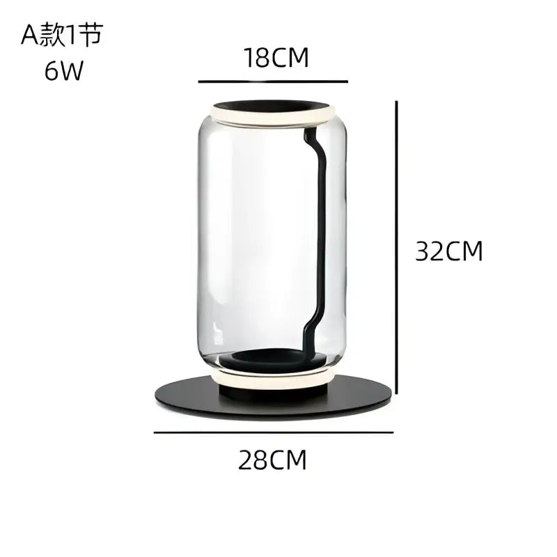 Modern glass led floor lamp for living room with glowing rings