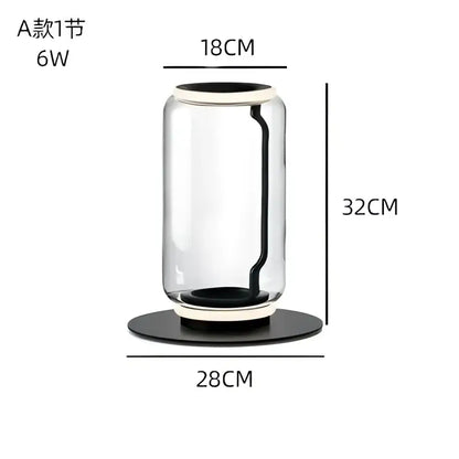 Modern glass led floor lamp for living room with glowing rings
