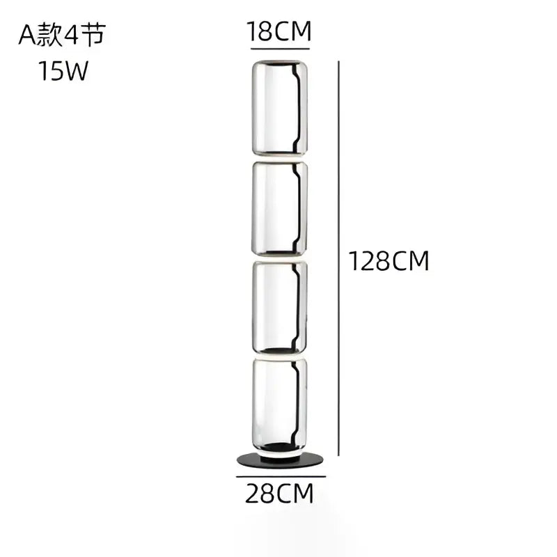 Modern glass led floor lamp for living room with glowing rings