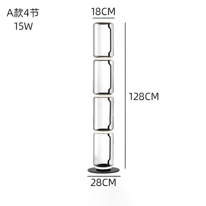 Modern glass led floor lamp for living room with glowing rings