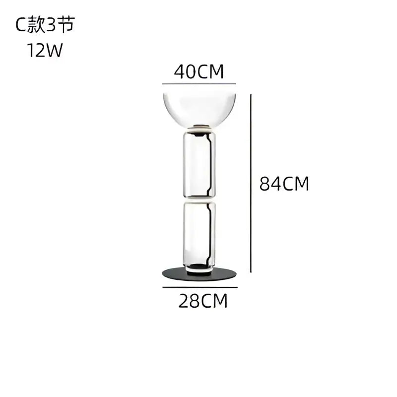 Modern glass led floor lamp for living room with glowing rings