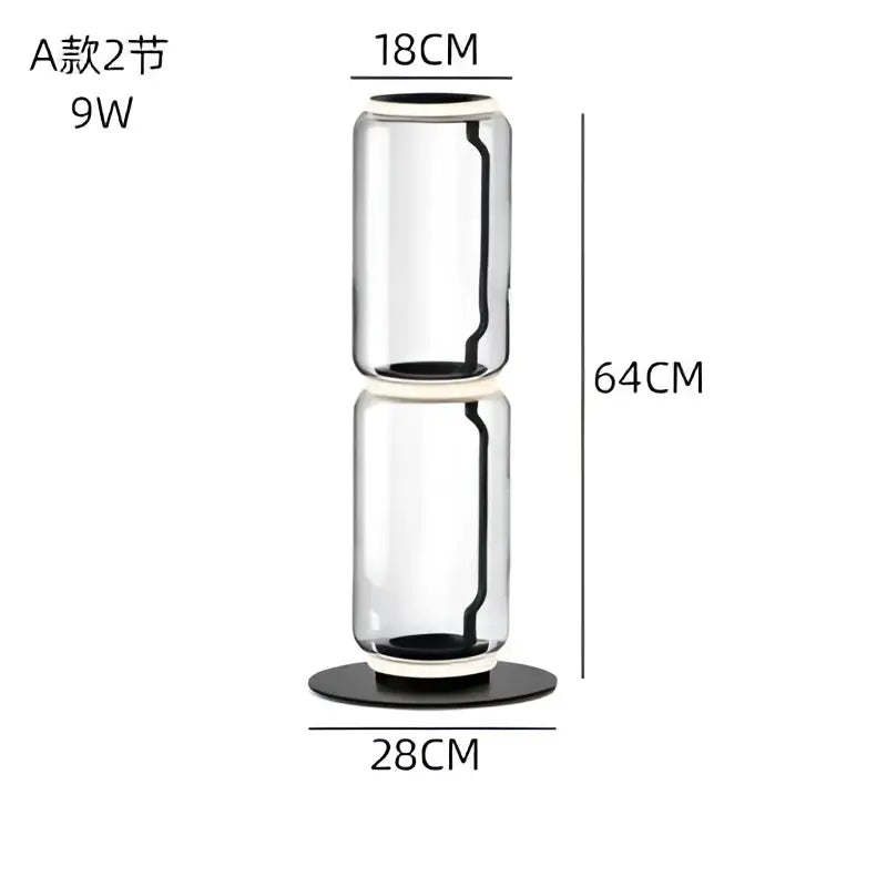 Modern glass led floor lamp for living room with glowing rings