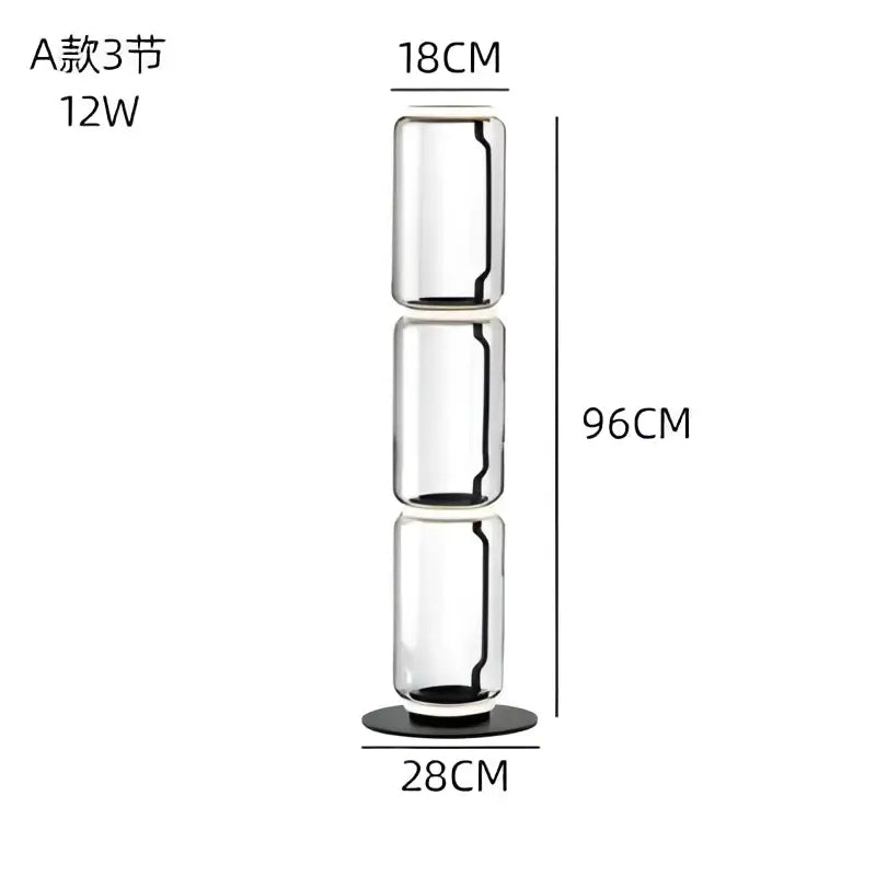Modern glass led floor lamp for living room with glowing rings