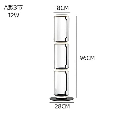 Modern glass led floor lamp for living room with glowing rings
