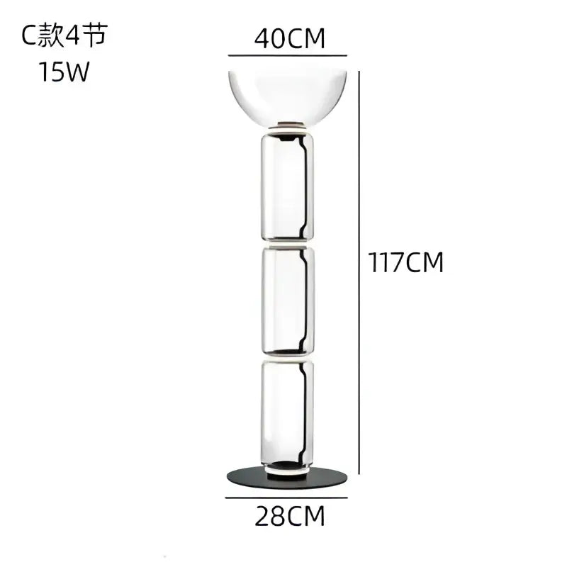 Modern glass led floor lamp for living room with glowing rings